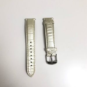 Michele 18mm alligator silver/white strap